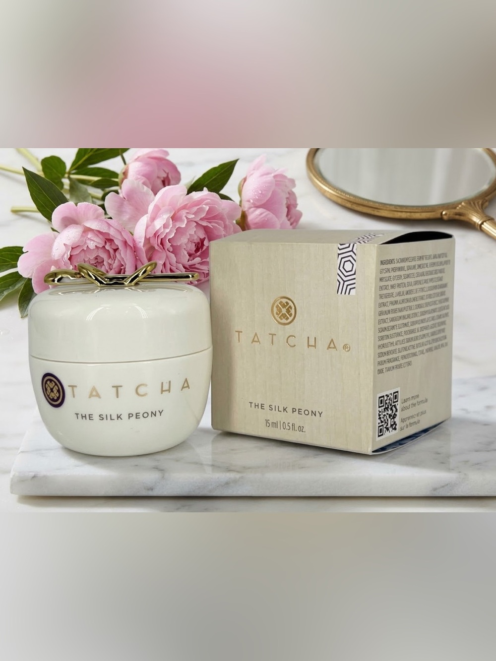 Tatcha The Silk Peony Hydrating Cream - Pink & Gold Accents
